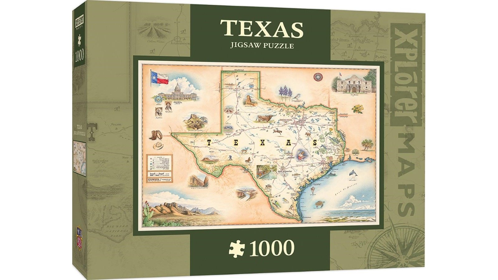 Masterpieces Puzzle Xplorer Maps Texas Map Puzzle 1000 pc - Good Games