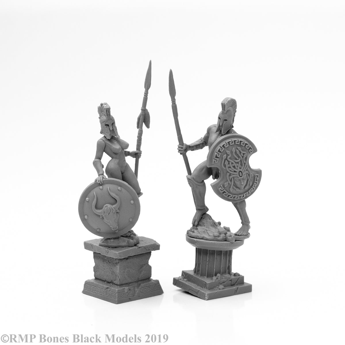 Amazon and Spartan Living Statues (Metal) (2) - Reaper Bones