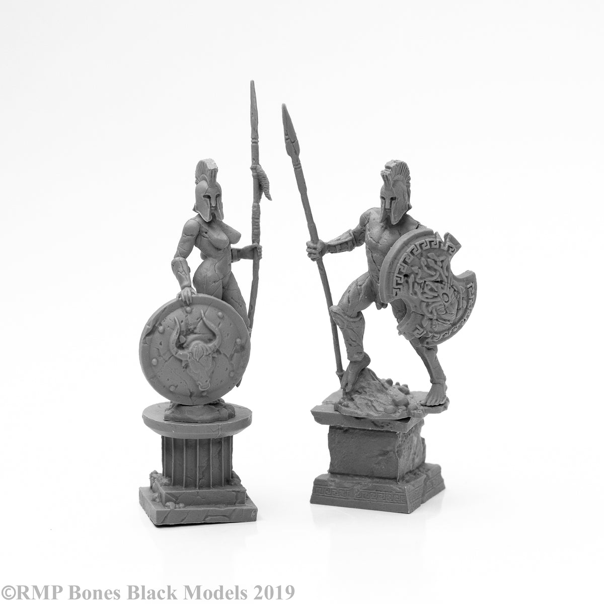 Amazon and Spartan Living Statues (Stone) (2) - Reaper Bones
