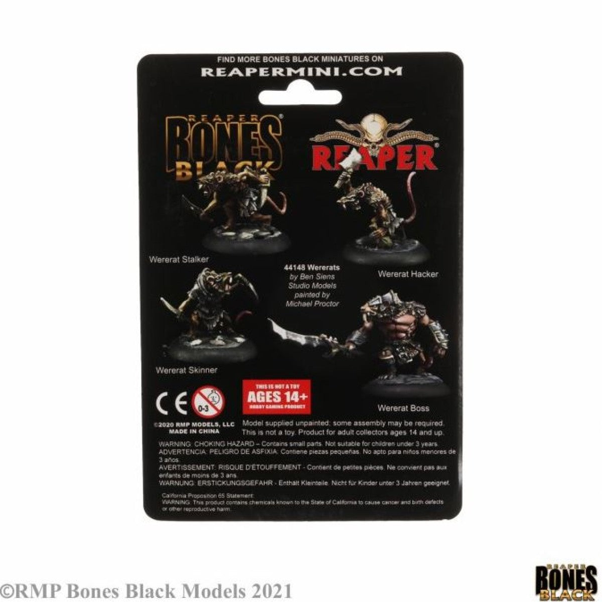Reaper Bones Black: Wererats (4)