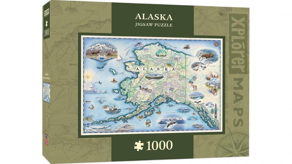 Masterpieces Puzzle Xplorer Maps Alaska Puzzle 1000 pc - Good Games