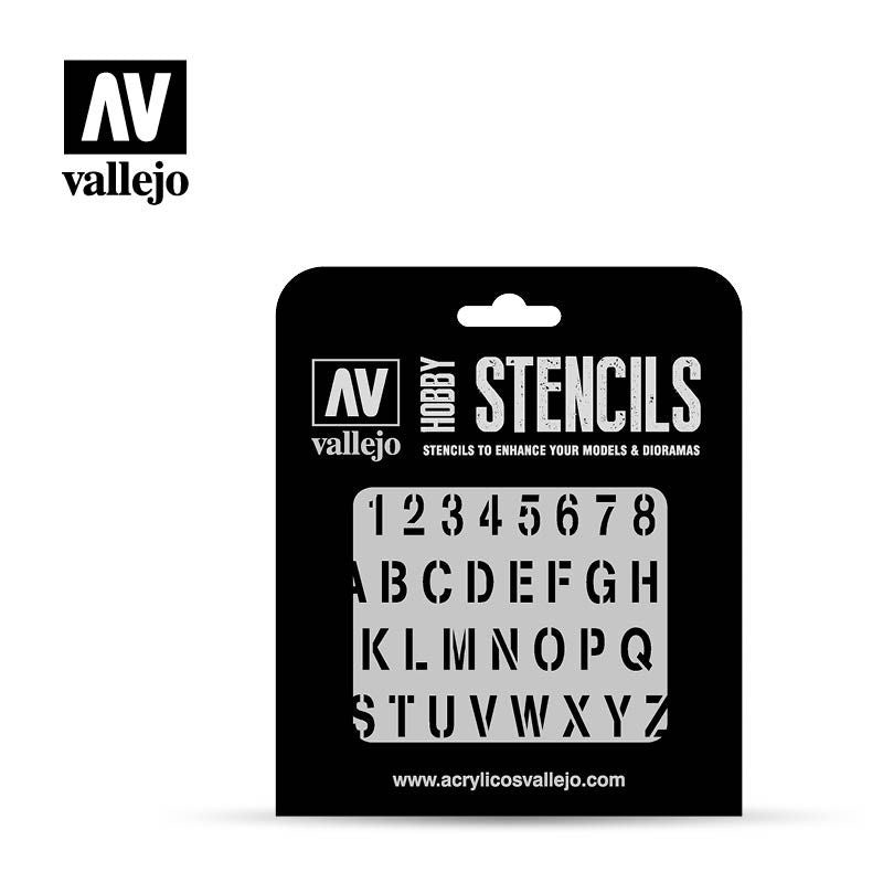 Vallejo Hobby Stencils - Stamp Font