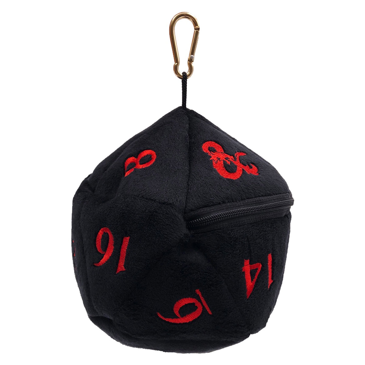 Dungeons &amp; Dragons D20 Plush Black and Red Dice Bag