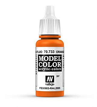 Vallejo Model Colour - Fluorescent Orange 17ml Acrylic Paint (AV70733)
