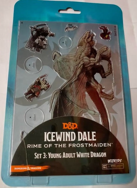 Dungeons &amp; Dragons Idols of the Realms Miniatures Icewind Dale Rime of the Frostmaiden-2D Young Adult White Dragon
