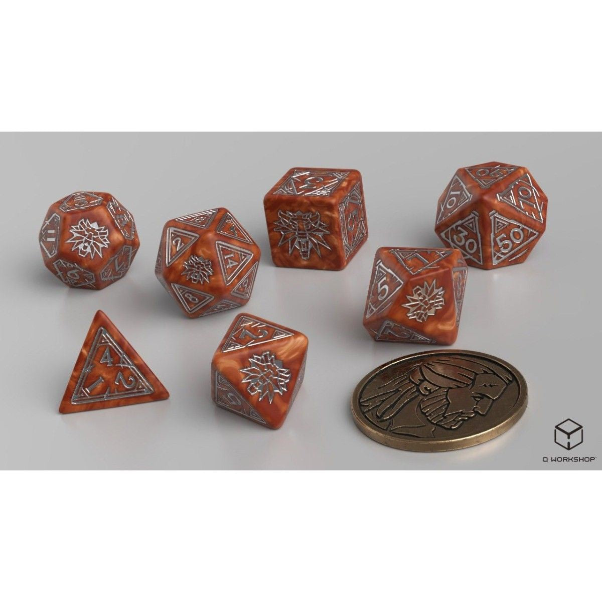 Q Workshop - The Witcher Dice - Geralt The Monster Slayer Dice set with Coin