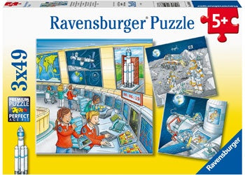 Ravensburger - Tom &amp; Mia Go on a Space Mission 3x49 Piece Jigsaw