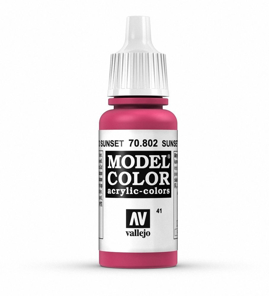Vallejo Model Colour - Sunset Red 17ml Acrylic Paint (AV70802)