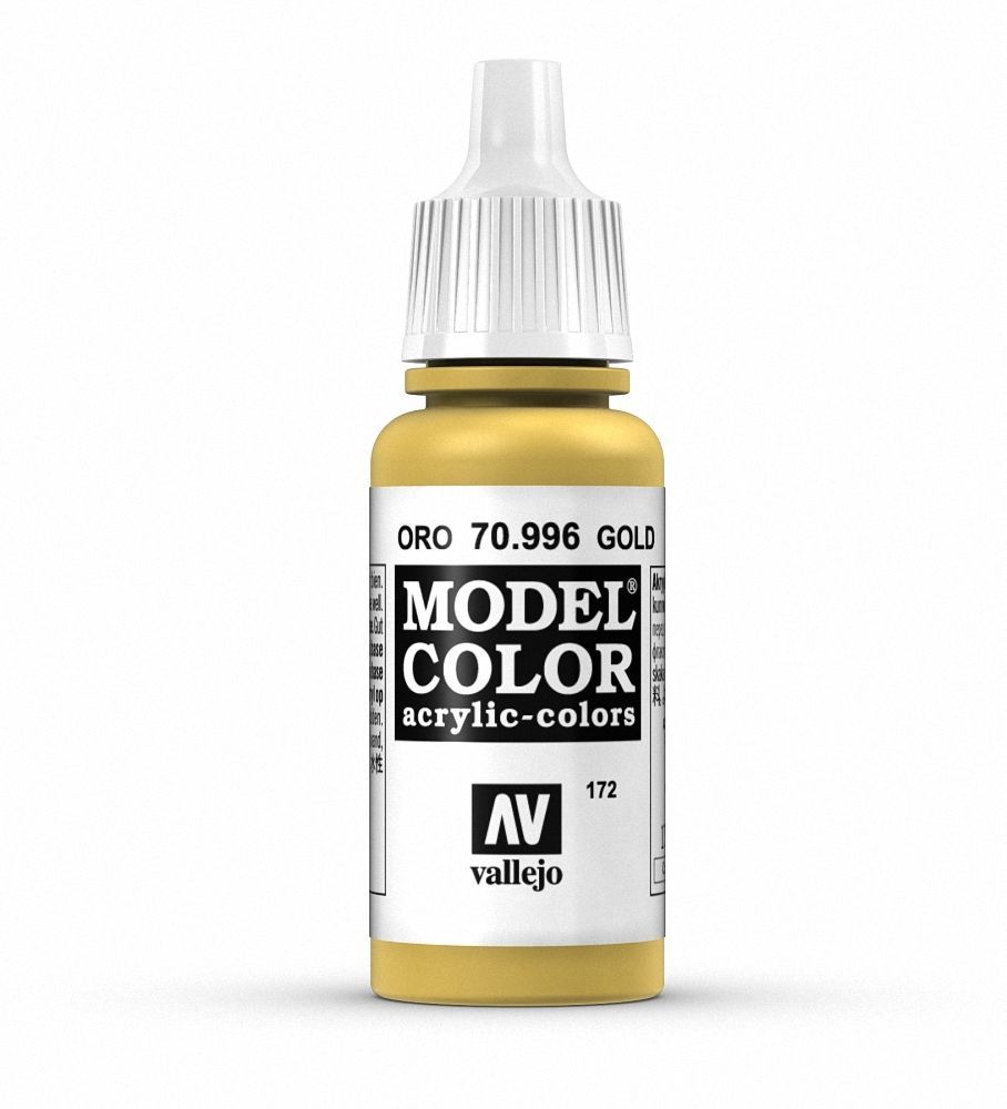 Vallejo Model Colour - Metallic Gold 17ml Acrylic Paint (AV70996)