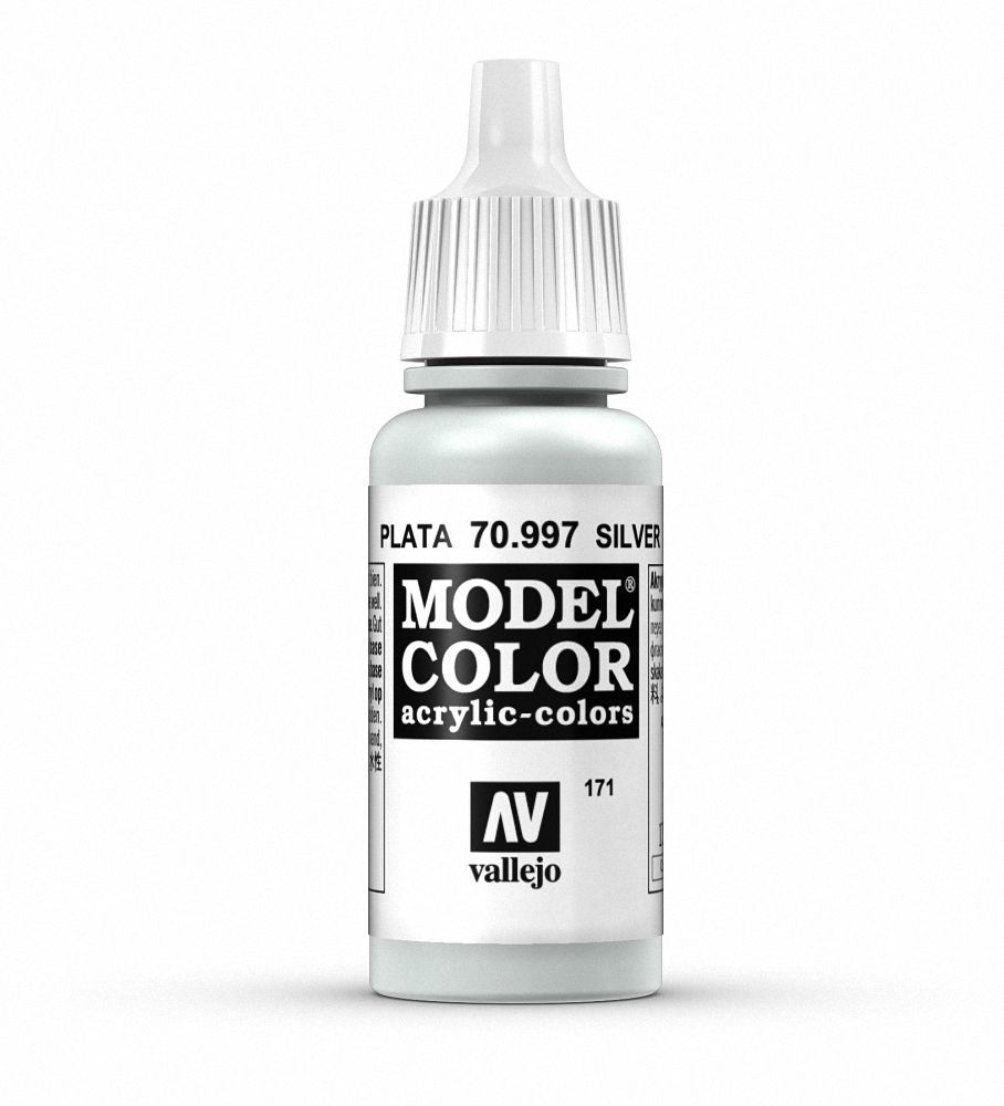 Vallejo Model Colour - Metallic Silver 17ml Acrylic Paint (AV70997)