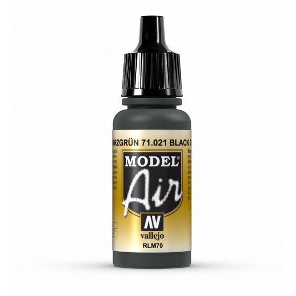 Vallejo Model Air - Black Green Rlm70 17ml Acrylic Paint (AV71021)