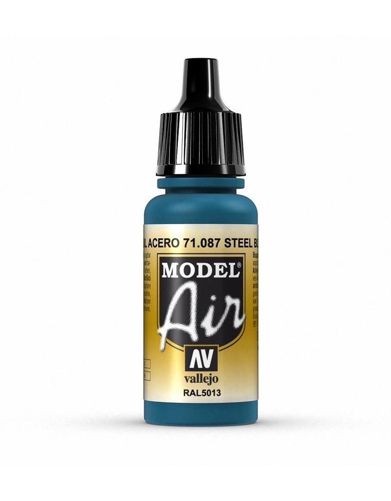 Vallejo Model Air - Steel Blue 17ml Acrylic Paint (AV71087)