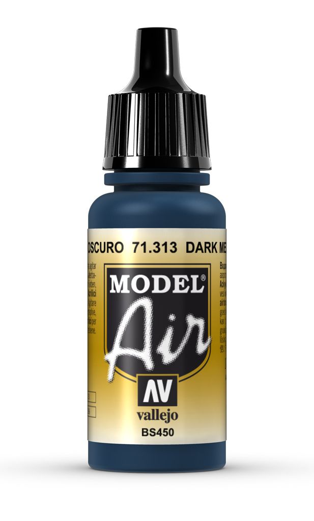 Vallejo Model Air - Dark Mediterranean Blue 17ml Acrylic Paint (AV71313)