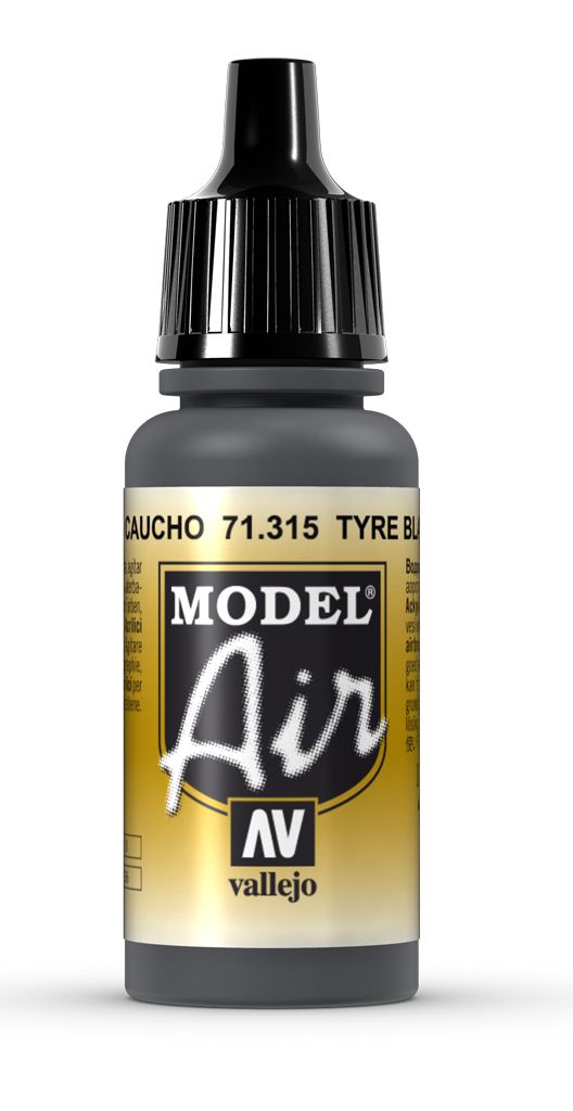 Vallejo Model Air - Tyre Black 17ml Acrylic Paint (AV71315)
