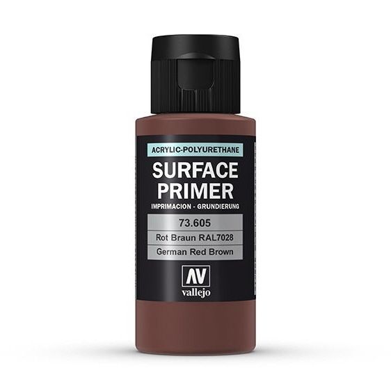 Vallejo Surface Primer 60ml Acrylic Paint - Ger. Red Brown 73605
