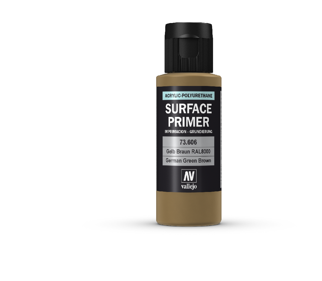 Vallejo Surface Primer 60ml Acrylic Paint - Ger Green Brown