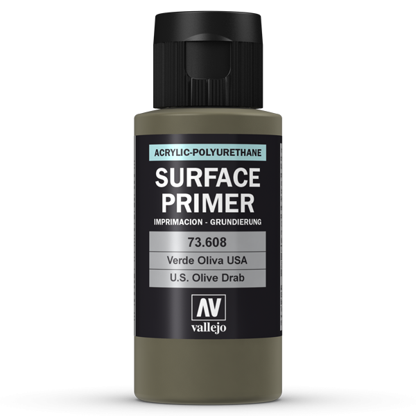 Vallejo Surface Primer 17ml Acrylic Paint - Us Olive Drab 73608