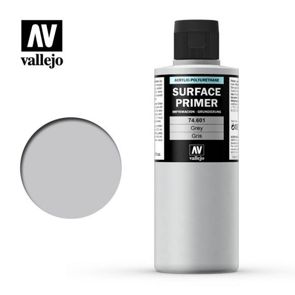 Vallejo Surface Primer Colour 200ml Acrylic Paint - AV74601 Grey