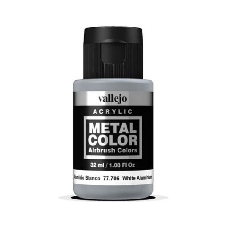 Vallejo Metal Colour - White Aluminium 32ml Acrylic Paint (AV77706)