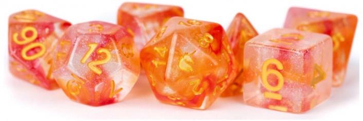 MDG Unicorn Resin Polyhedral Dice Set - Mystic Embers - Good Games