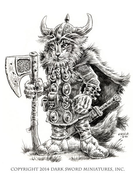 Critter Kingdoms: Cat Warrior with Battle Axe