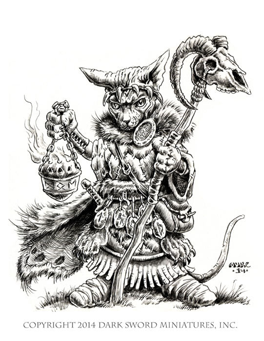 Critter Kingdoms: Sphynx Cat Druid with Staff