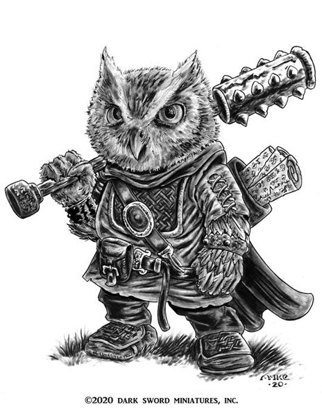 Critter Kingdoms: Owl Cleric with Mace