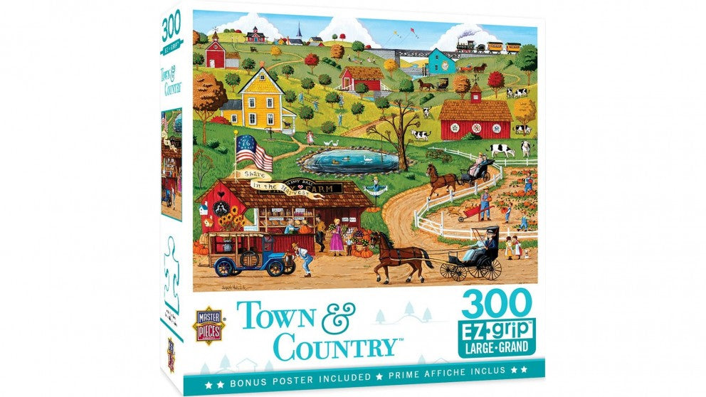 Masterpieces Puzzle Town &amp; Country Share in the Harvest Ez Grip Puzzle 300 Piece Jigsaw