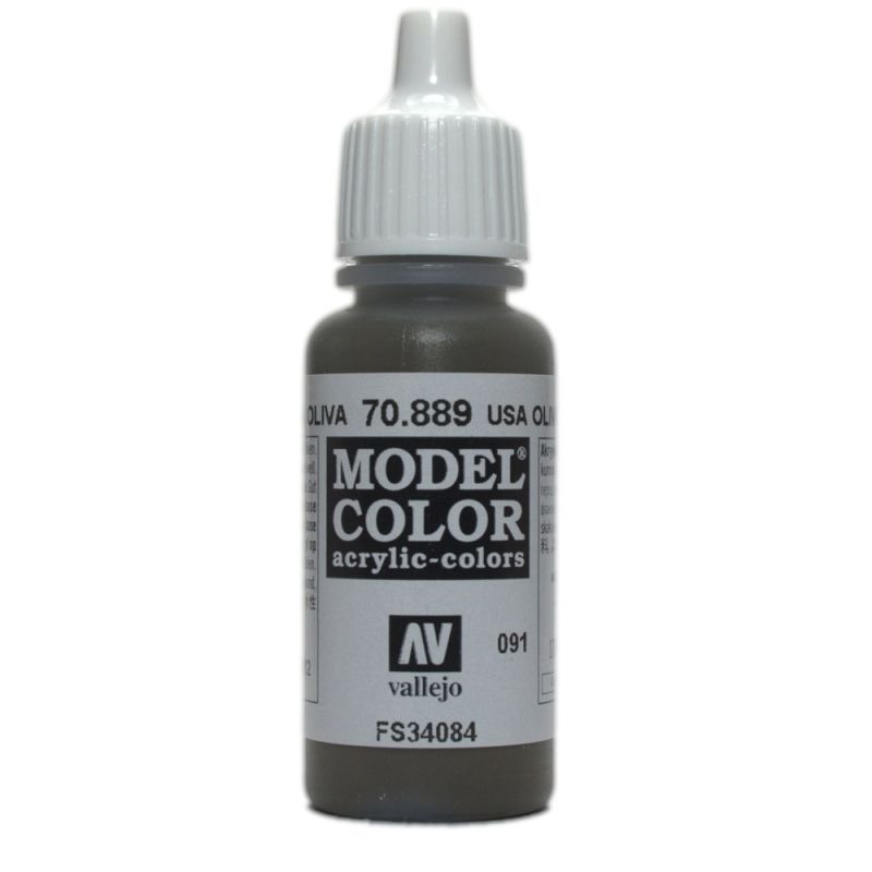 Vallejo Model Colour - Usa Olive Drab 17ml Acrylic Paint (AV70887)