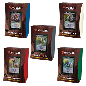 : Magic: The Gathering Adventures in the Forgotten Realms  Commander Deck Bundle – Includes 1 Draconic Rage + 1 Planar Portal + 1  Dungeons of Death + 1 Aura of Courage : Toys & Games