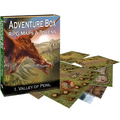Box of Adventure RPG Maps &amp; Tokens Valley of Peril