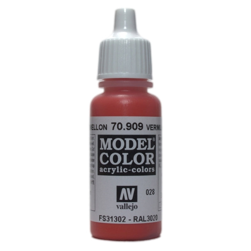 Vallejo Model Colour - Vermillion 17ml Acrylic Paint (AV70909)