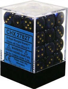 Chessex - Scarab 12mm D6 Set - Royal Blue/Gold (CHX27827)