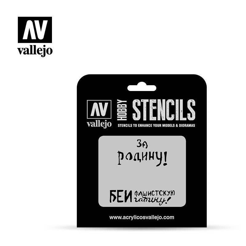 Vallejo Hobby Stencils - Soviet Slogans Wwii Number 2