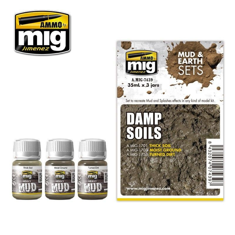 Ammo by MIG Weathering Damp Soils Set