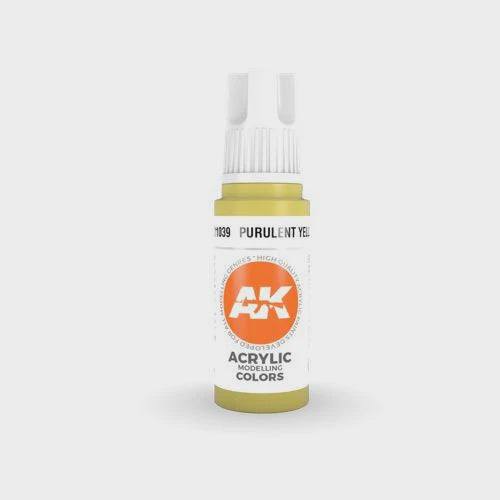 AK Interactive 3Gen Acrylics - Purulent Yellow 17ml