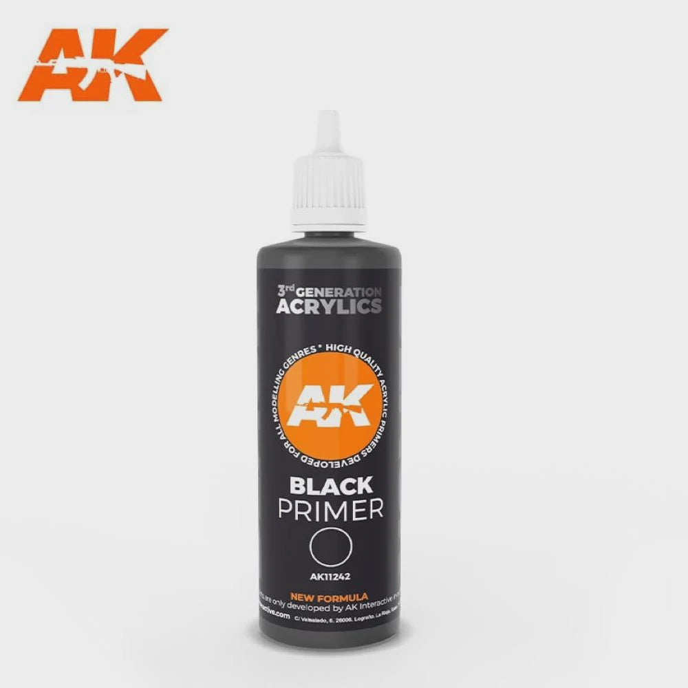 AK Interactive 3Gen Primers - Black Primer 100 ml