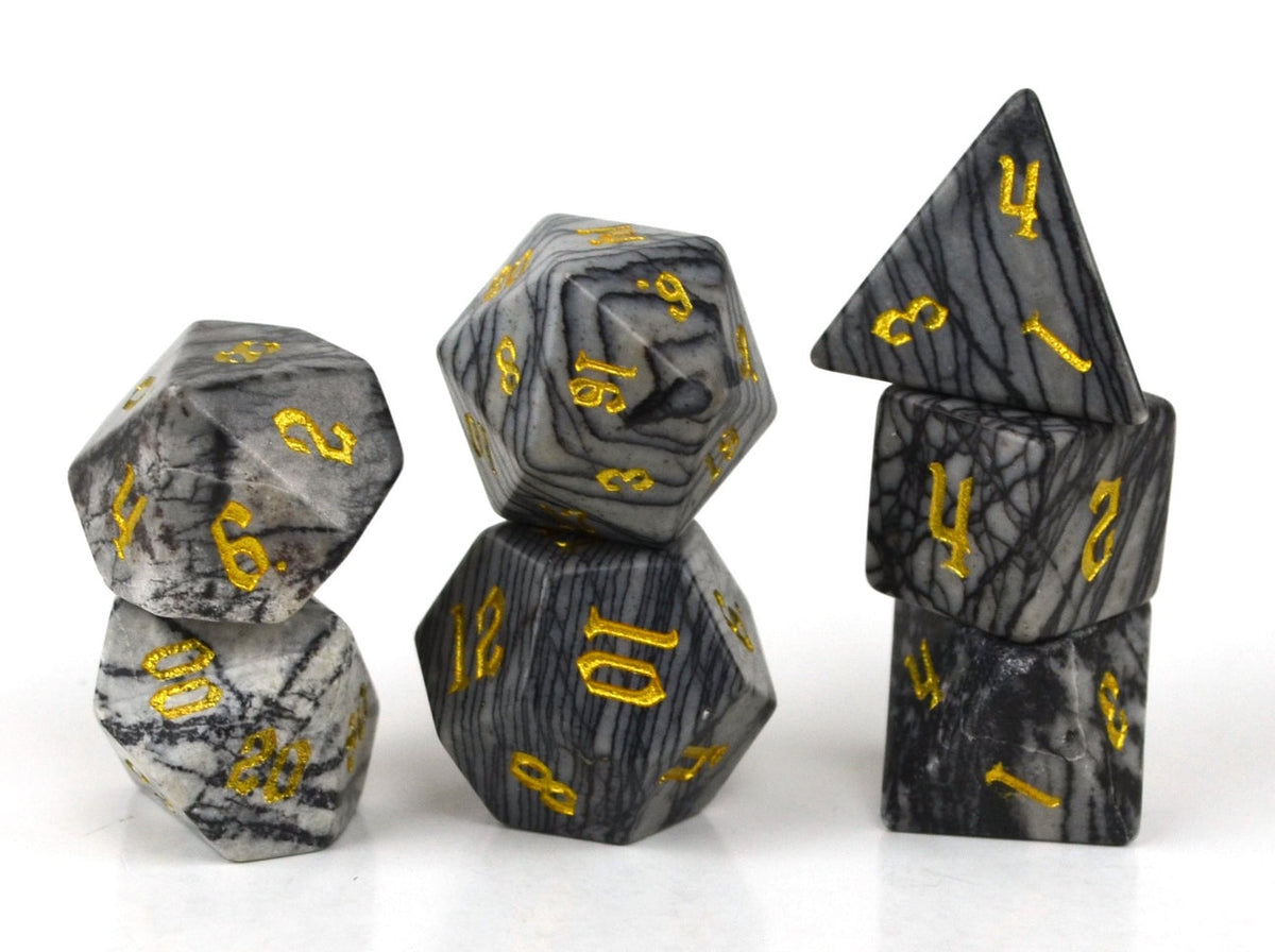 Level Up Dice - Black Network Agate HP