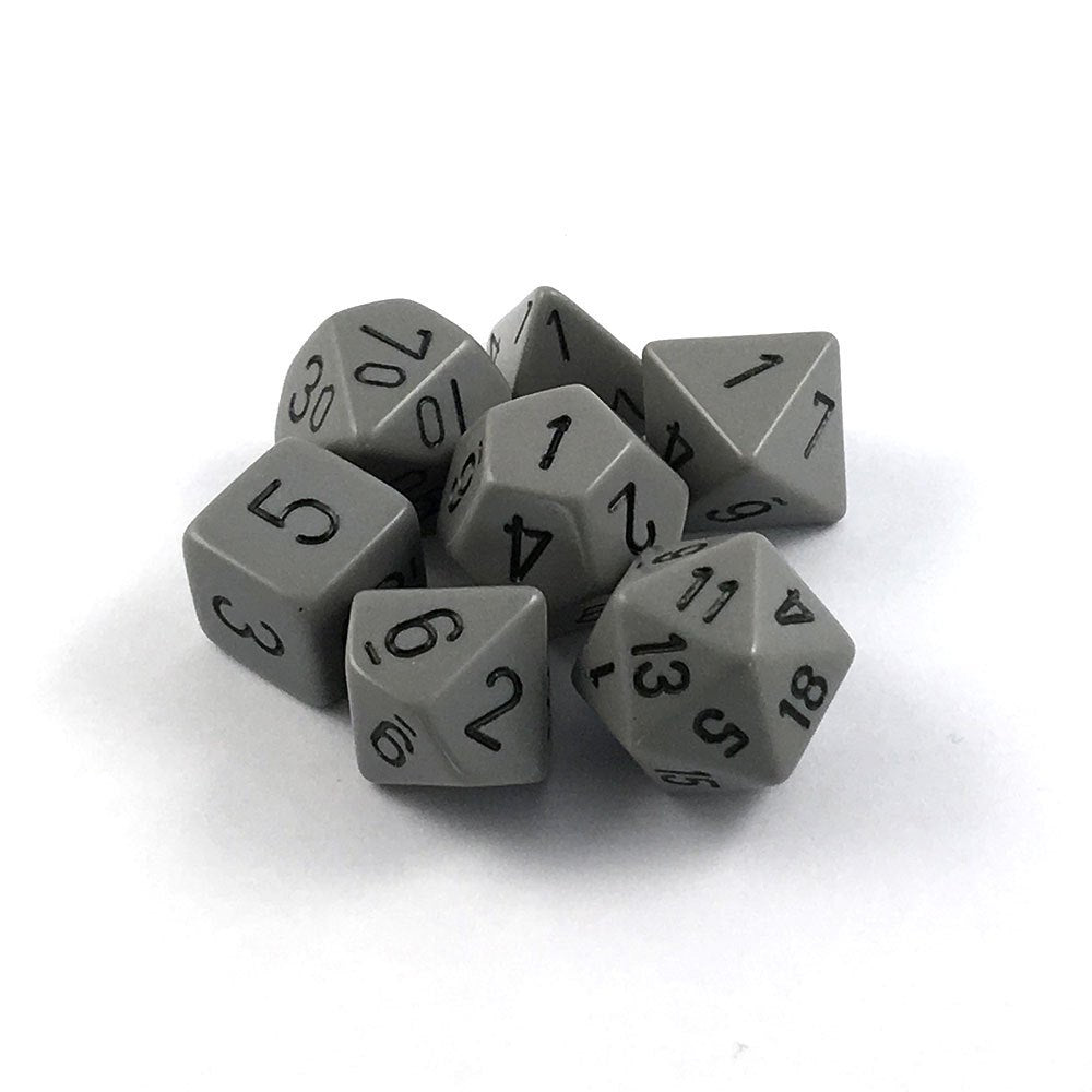 Chessex - Opaque Polyhedral 7-Die Set - Dark Grey/Black (CHX25410)