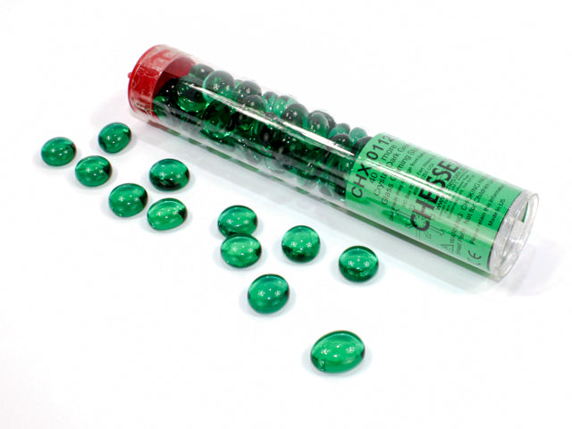 Chessex - Glass Stones 20+ in a 5 1/2 Inch Tube - Dark Green (CHX01125)