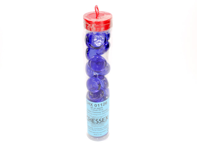 Chessex - Glass Stones 20+ in a 5 1/2 Inch Tube - Cobalt (CHX01126)