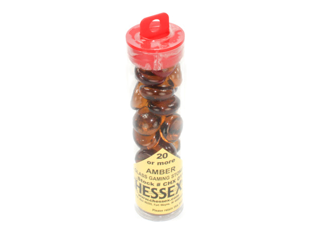 Chessex - Glass Stones 20+ in a 5 1/2 Inch Tube - Amber (CHX01129)