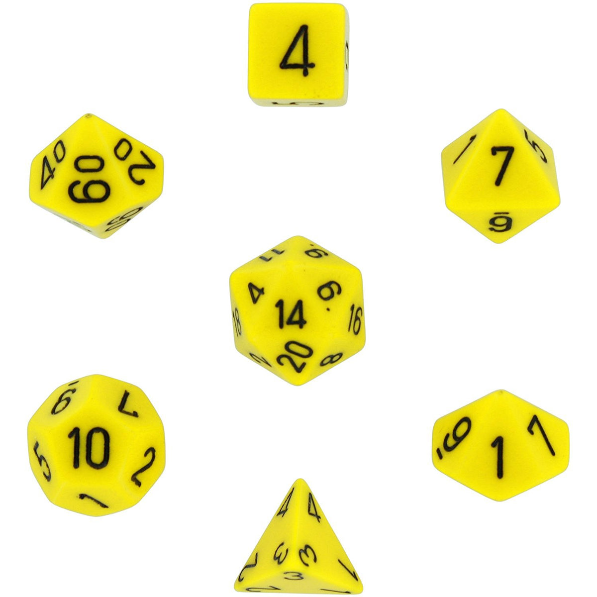 Chessex - Opaque Polyhedral 7-Die Set - Yellow/Black (CHX25402)