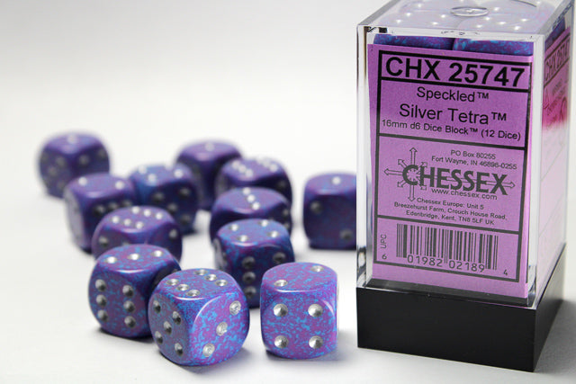 Chessex - Speckled 16mm D6 Set - Silver Tetra Block (CHX25747)