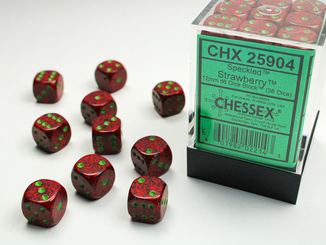 Chessex - Speckled 12mm D6 Set - Strawberry (CHX25904)