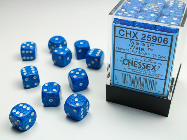 Chessex - Speckled 12mm D6 Set - Water (CHX25906)