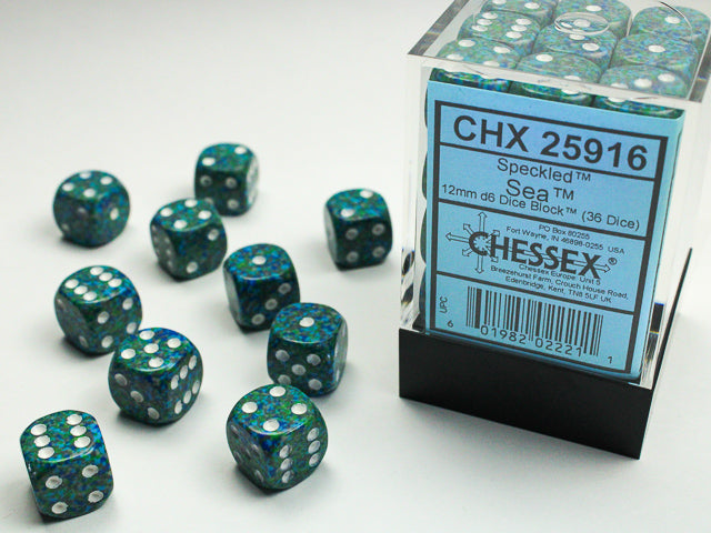 Chessex - Speckled 12mm D6 Set - Sea (CHX25916)