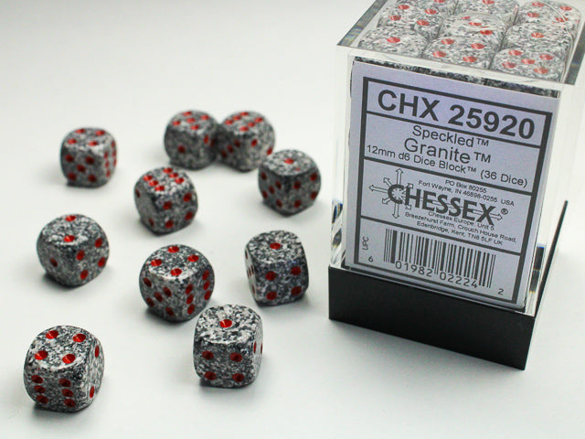 Chessex - Speckled 12mm D6 Set - Granite (CHX25920)