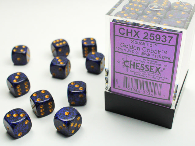 Chessex - Speckled 12mm D6 Set - Golden Cobalt (CHX25937)