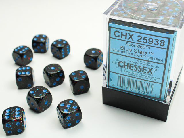 Chessex - Speckled 12mm D6 Set - Blue Stars (CHX25938)